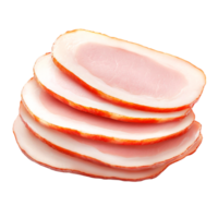Slices of Lean Cooked Ham on for Culinary Use and Presentation png