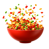 Vibrant Mixed Vegetables in Red Bowl Creating a Colorful Culinary Display png