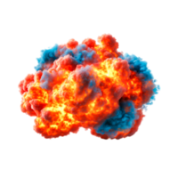 Colorful Explosion of Smoke and Fire with Intense Flames and Vibrant Hues png