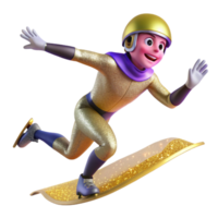 extraordinary abstract Speed Skater Crossing Finish Line Cutout with Winning Pose authentic png