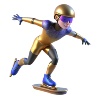vibrant rustic Speed Skater Maintaining Balance Isolated Element with Controlled Motion png