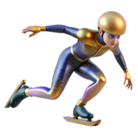 serene traditional Speed Skater Maintaining Balance Isolated Element with Controlled Motion high resolution png