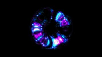 Abstract effect explosion plasma electric energy shockwave, Neon glow style on black background for overlay video
