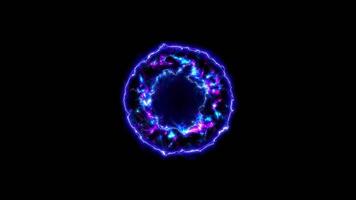 Abstract magic effect explosion plasma electric energy shockwave ,dimensional gate, Neon glow style on black background for overlay video