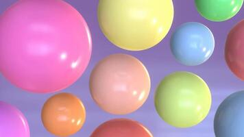 Colorful floating balls in abstract background with vertical view video
