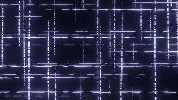 Abstract visual pattern with glowing neon lines and black background contrasting with vertical view video