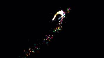 Colorful glowing particle trail forming Digital light effect.confetti Firework and sparkly motion design element alpha channel video