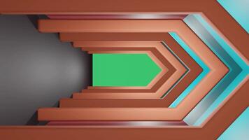 Geometric Tunnel with Forward Motion Ending in Green Screen, Vertical Format video