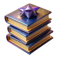dramatic abstract Stack of Books Angled View Isolated Element detailed png