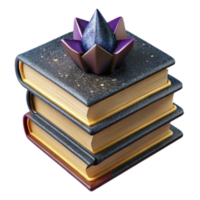 dramatic rustic Stack of Books Top View Cutout detailed png