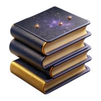 serene vintage Stack of Books Side View Cutout Isolated professional png