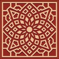 Intricate Laser Cut Square Panels with Traditional Arabian Window Pattern vector