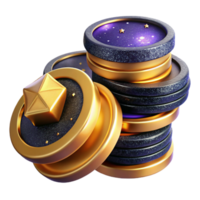 elegant abstract Stack of Coins Cutout with Different Values high resolution png