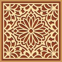 Intricate Laser Cut Ornamental Square Panels Featuring Detailed Patterns vector