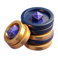 extraordinary abstract Stack of Coins Isometric View Cutout Gold Color professional png