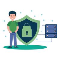 Virtual Private Network VPN Service Diagram for Secure and Private Internet Access vector