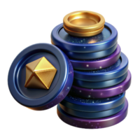 impressive creative Stack of Coins Perspective View Cutout original png