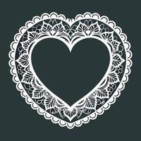 Intricate Laser Cut Lace Heart Frame in Ornate Design vector