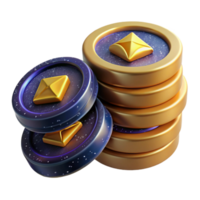 elegant creative Stack of Coins Side View Isolated Element premium png