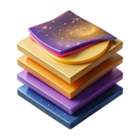 beautiful minimalist Stack of Colorful Post-it Notes Top View Transparent Background high quality png