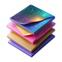 stunning artistic Stack of Colorful Post-it Notes Top View Transparent Background png