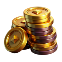 vibrant creative Stack of Gold Coins Isolated on Transparent Background original png