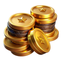 magnificent classic Stack of Gold Coins Isolated on Transparent Background original png
