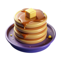 beautiful artistic Stack of Pancakes with Syrup Isolated Element original png