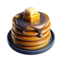 impressive minimalist Stack of Pancakes with Syrup Isolated Element original png