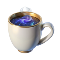 serene modern White Mug with Steam Transparent Background detailed png