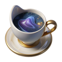 elegant artistic White Teacup Top View with Handle Isolated premium png