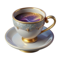 impressive rustic White Teacup with Saucer Top View Transparent Cutout professional png