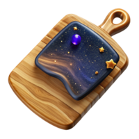 impressive modern Wooden Cutting Board Top View with Knife Marks png
