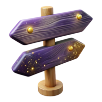 serene rustic Wooden Signpost on Forked Path Isolated with Rustic Texture high resolution png