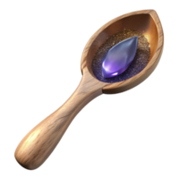 serene contemporary Wooden Spoon Front View Transparent Background high quality png