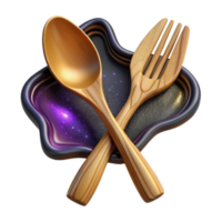 extraordinary modern Wooden Spoon and Fork Crossed Transparent Background high quality png