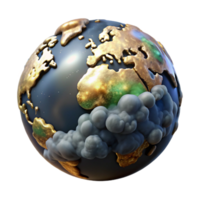 beautiful creative World Globe with Cloud Cover Isolated Transparent Background original png