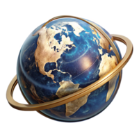 impressive rustic World Globe Rotating on Axis Isolated Transparent Background authentic png