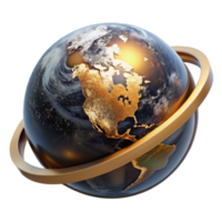 impressive modern World Globe Rotating on Axis Isolated Transparent Background high resolution png