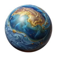 wonderful abstract World Globe with Ocean Currents Isolated Transparent Background high resolution png