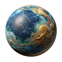 wonderful modern World Globe with Ocean Currents Isolated Transparent Background exclusive png