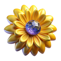 dramatic classic Yellow Daisy Flower Side View Transparent Element original png