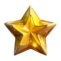 dramatic contemporary Yellow Star Shape Five Points Bright Glow Transparent Background high resolution png