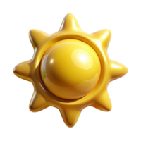 stunning classic Yellow Sun Icon Simple Design Isolated Element premium png