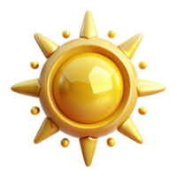 elegant creative Yellow Sun Icon Simple Design Isolated Element genuine png