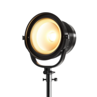 Professional photography spotlight turned on, isolated on transparent background png