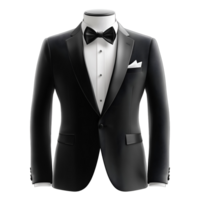 Black Tuxedo with Bow Tie, isolated on transparent background png