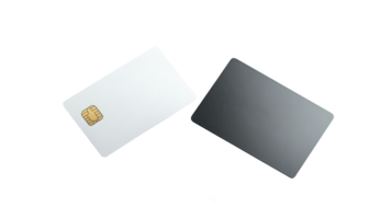 Two modern chip cards, isolated on transparent background png