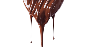 Melting chocolate drip, isolated on transparent background png