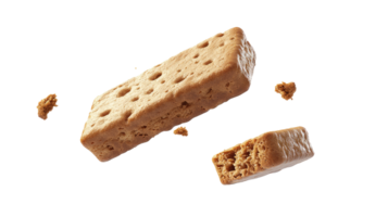 Broken shortbread biscuit, isolated on transparent background png